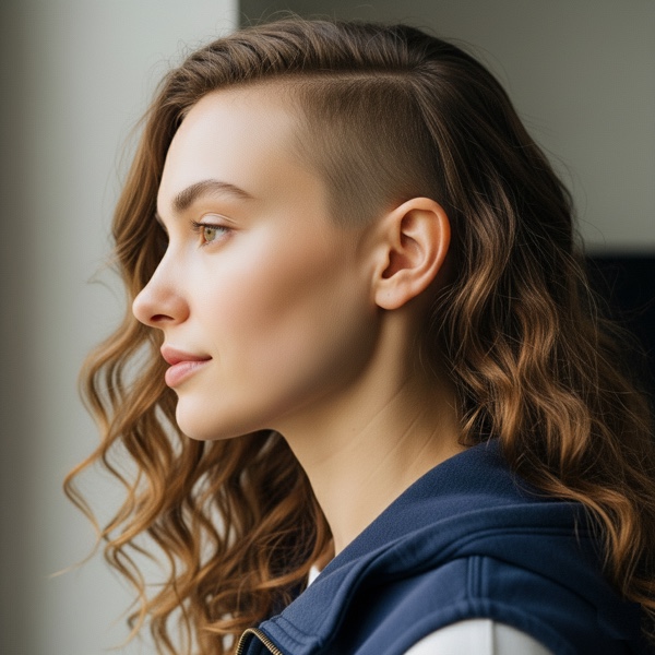 Half Shaved hairstyle preview