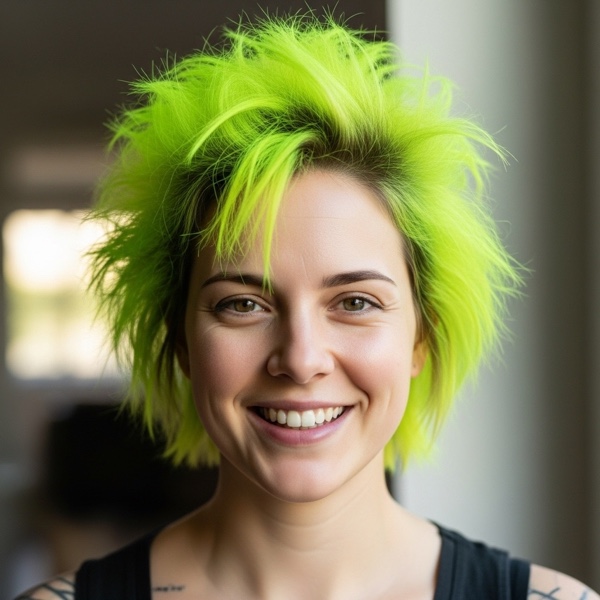 Neon Green Punk hairstyle preview
